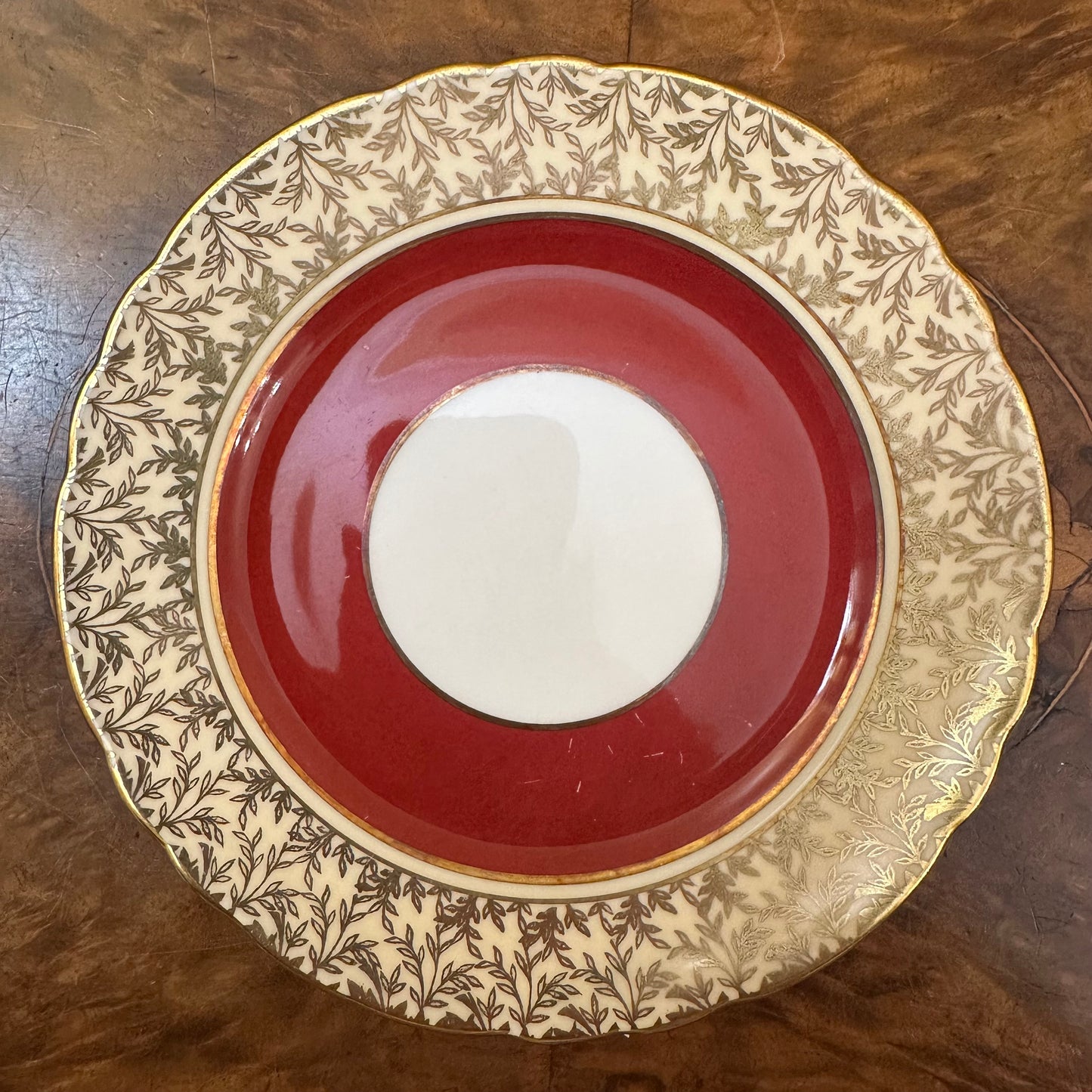 Aynsley Burgundy and Gold SidePlate