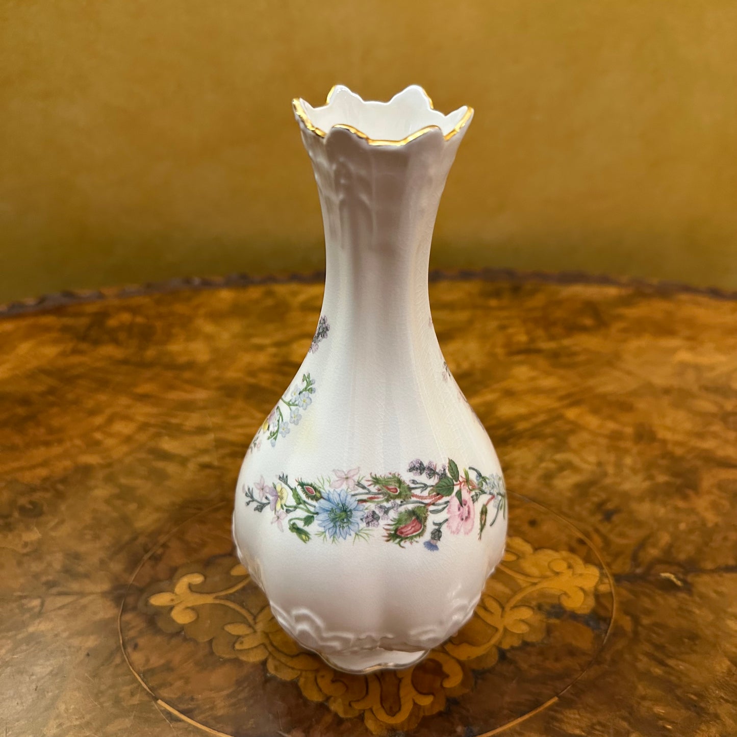 Aynsley Fine Bone China Wild Tudor Bud Vase