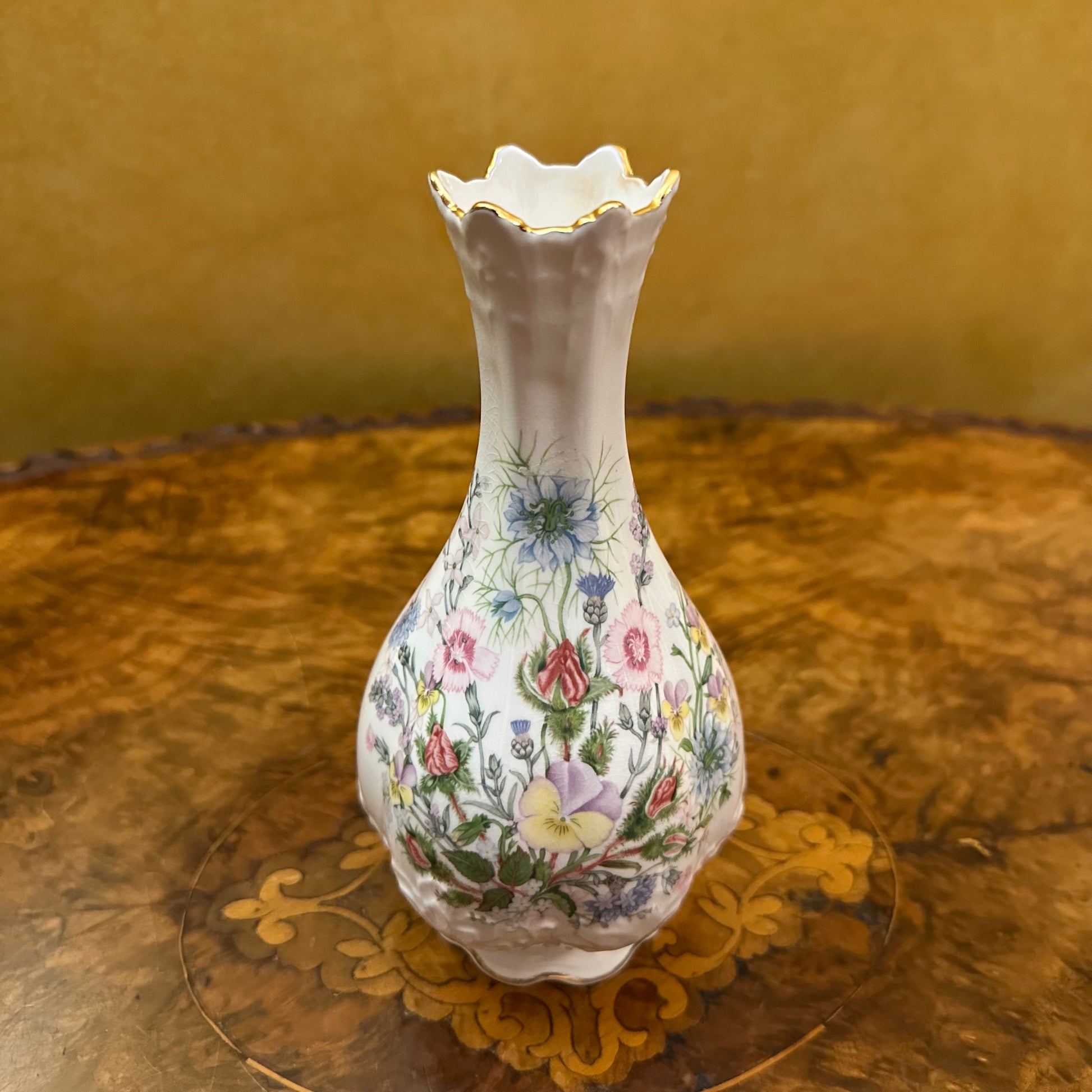 Aynsley Fine Bone China Wild Tudor Small Vase