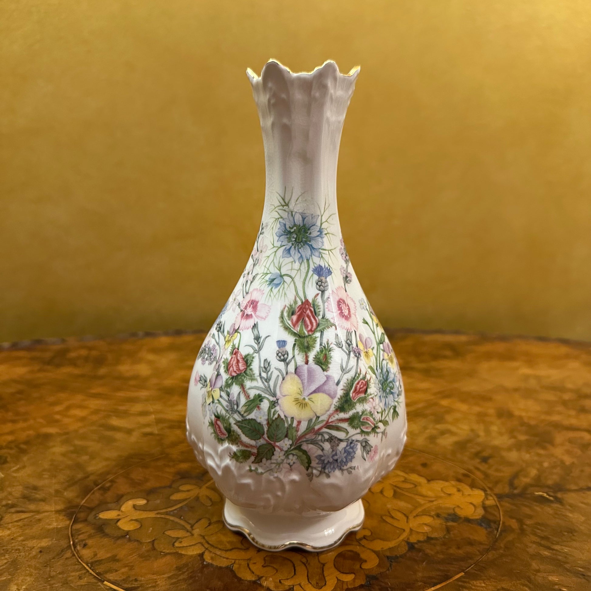 Aynsley Fine Bone China Wild Tudor Vase