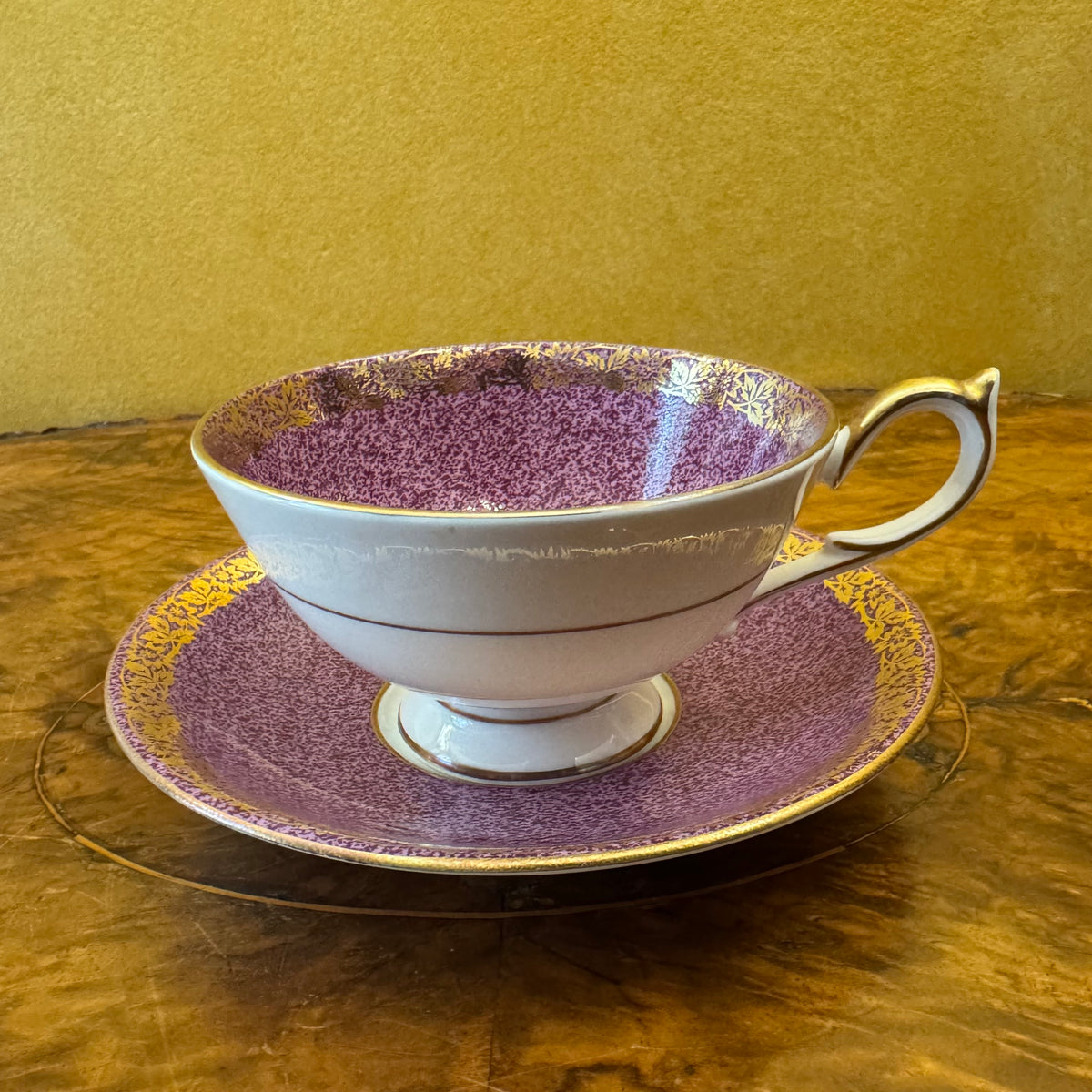 Aynsley Orchard Gold Purple Fruit Print Cup 