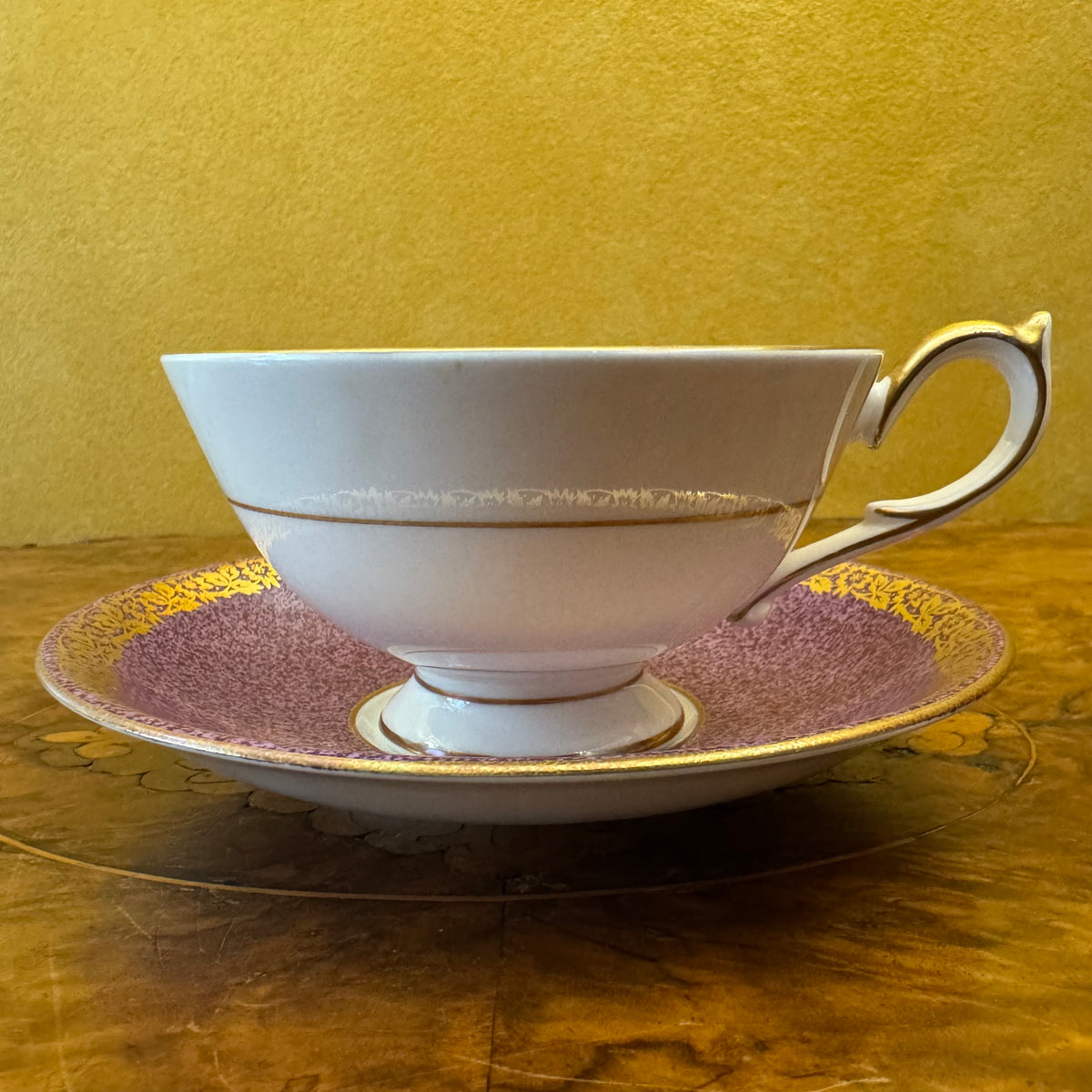 Aynsley Orchard Gold Purple Fruit Print Tea Cup 