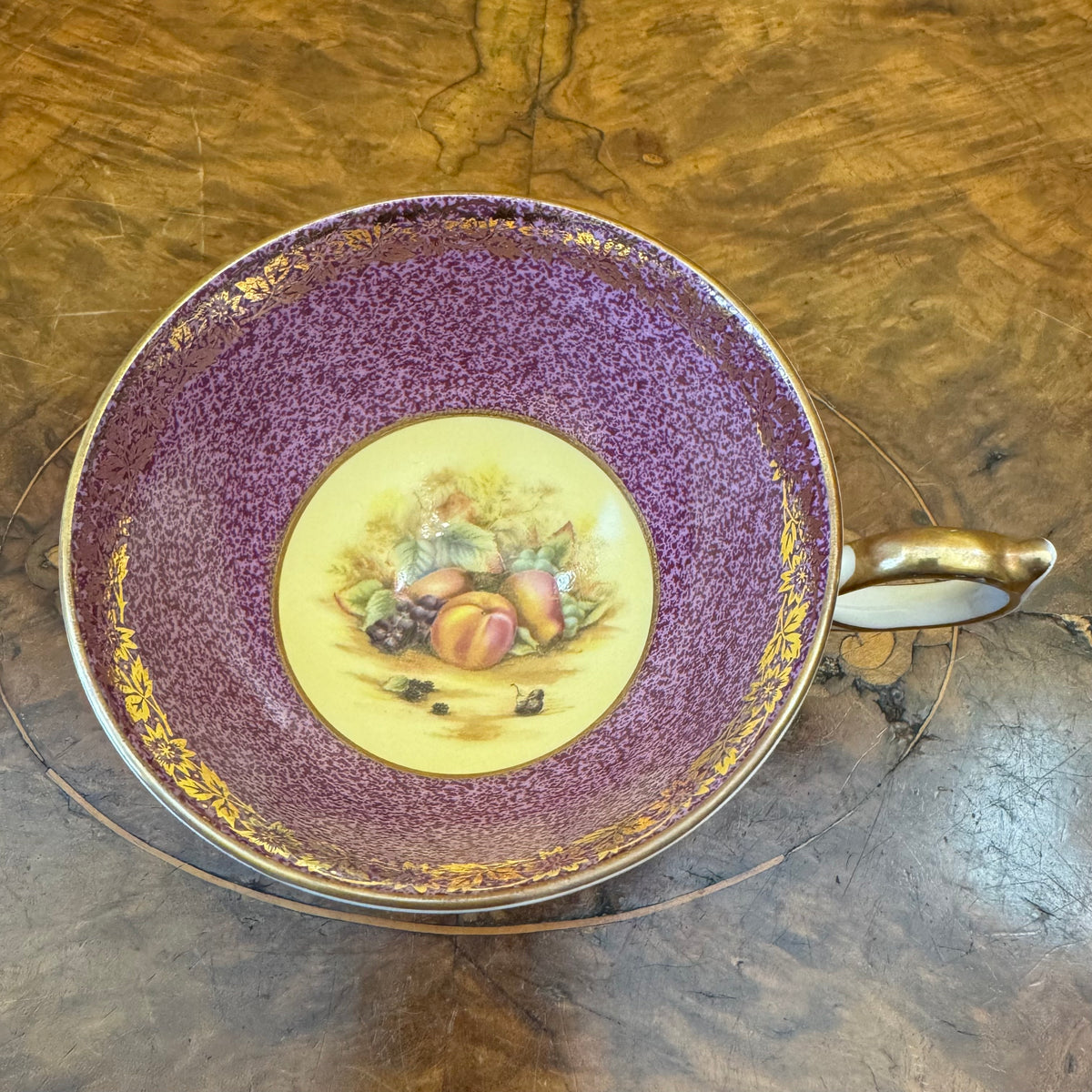Aynsley Orchard Gold Purple Saucer 