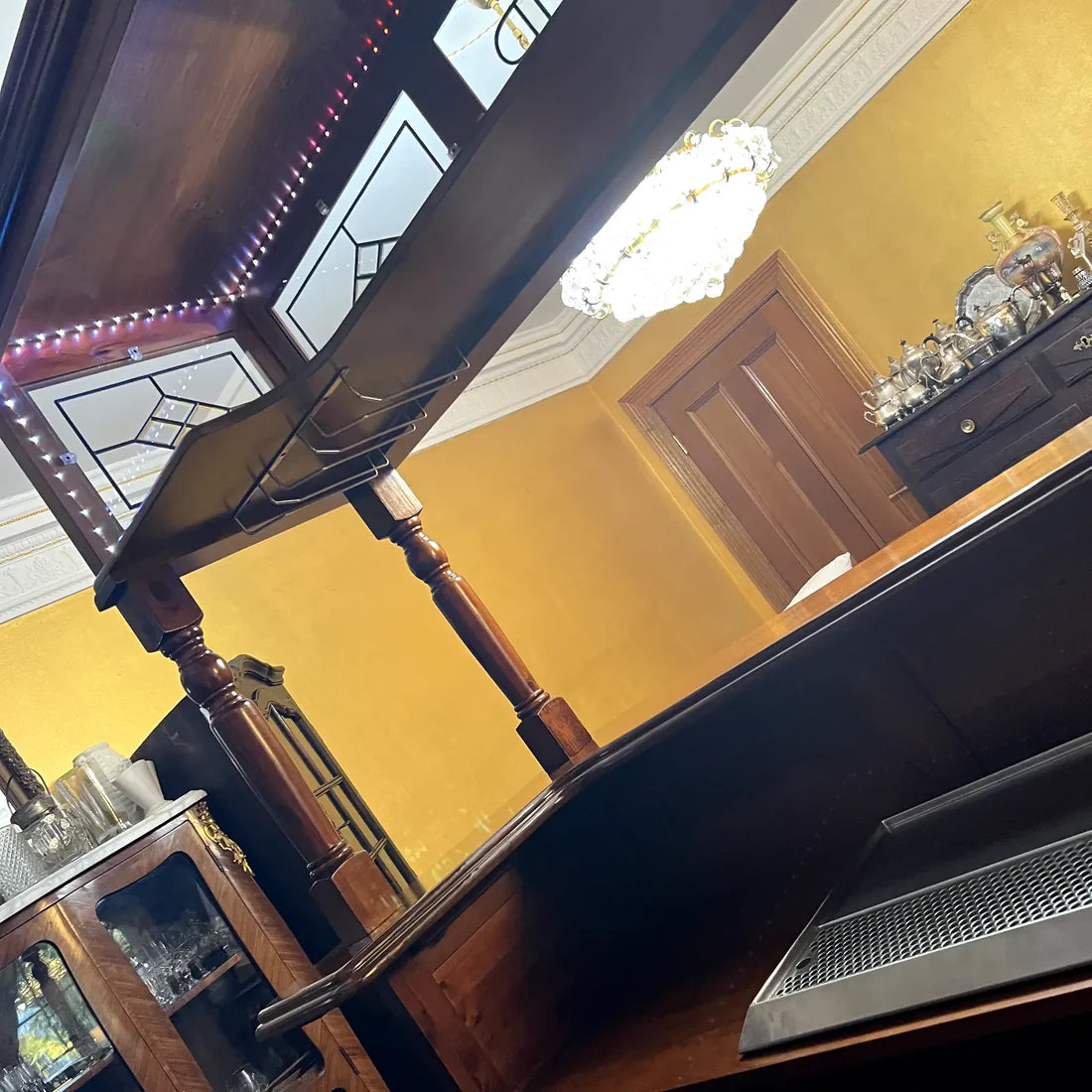 Large Wooden Bar With Light