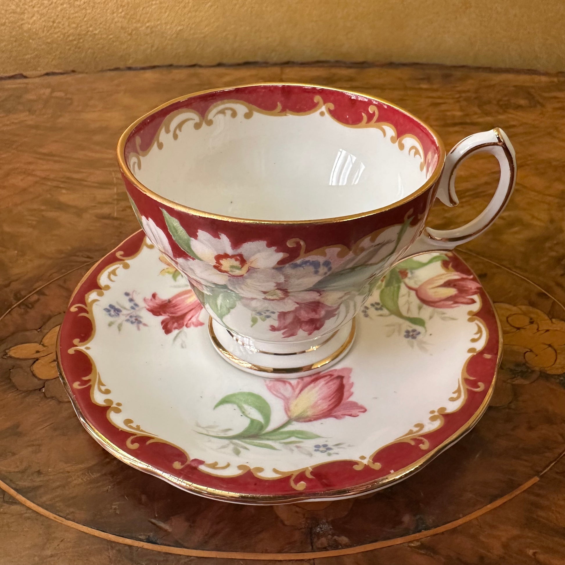 Bell China Narcissus Daffodil Demitasse Coffee Cup & Saucer 