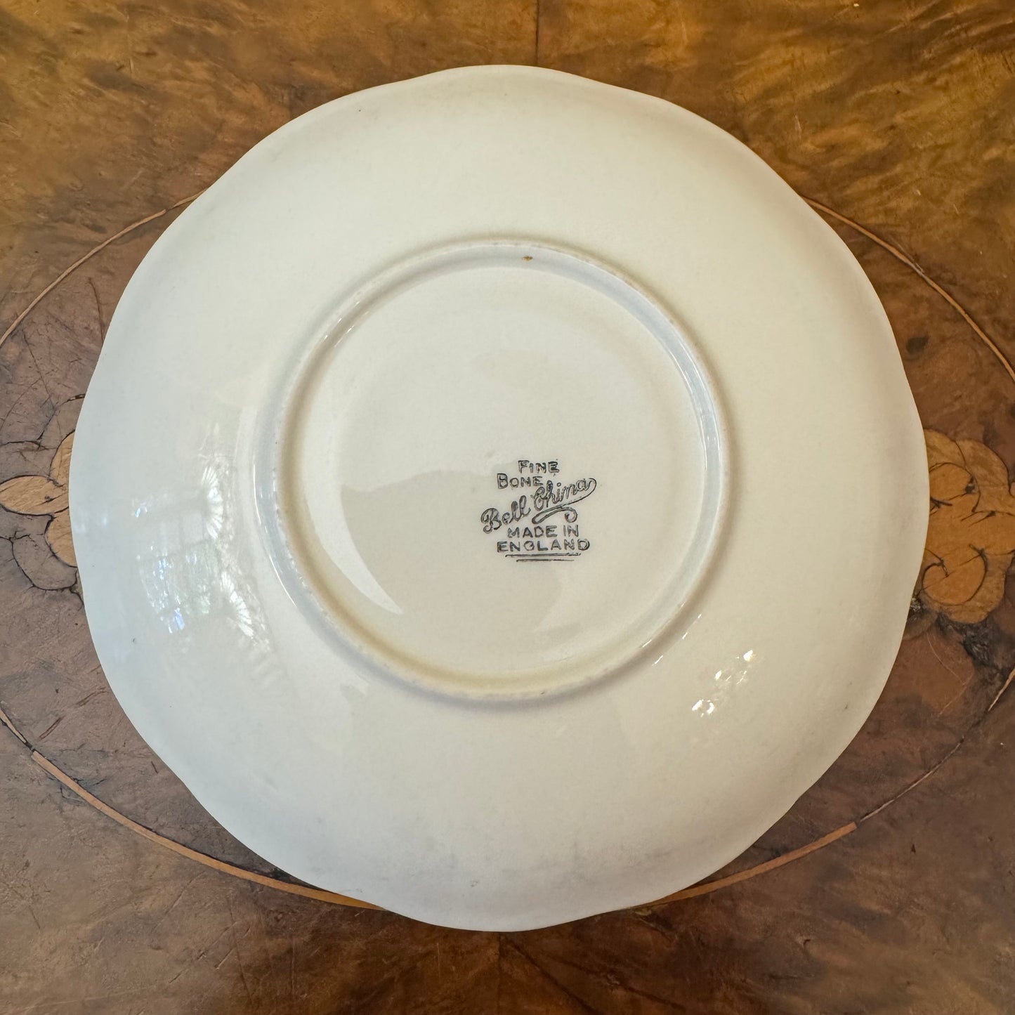 Bell China Red & Gold Print Saucer Plate