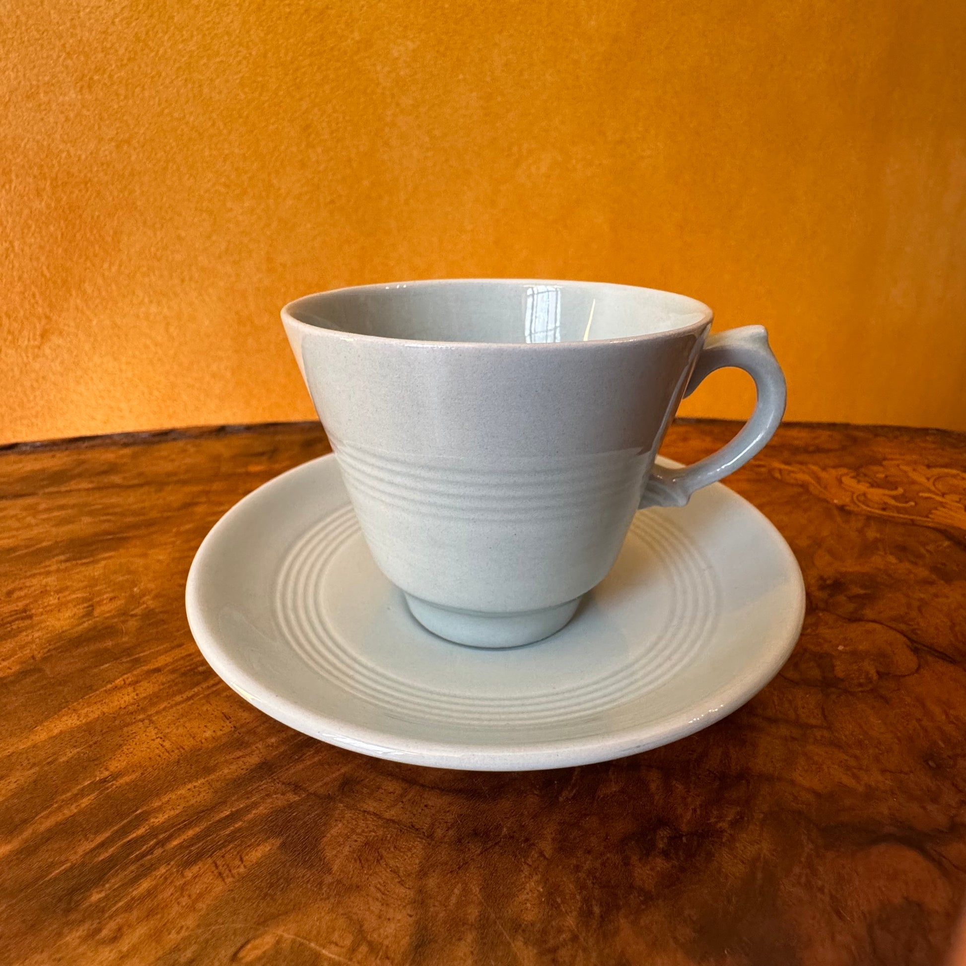 Beryl Woods Ware Blue Demitasse Cups & Saucer 