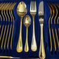 Bestecke Solingen 23/24 Karat Modell 6300 Venedig Gold Plated 69 Piece Cutlery
