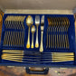 Bestecke Solingen 23/24 Karat Modell 6300 Venedig Gold Plated 69 Piece Cutlery Set 