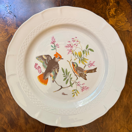 Birds Hand Painted Plate By Decorazione Artigianale Italy 