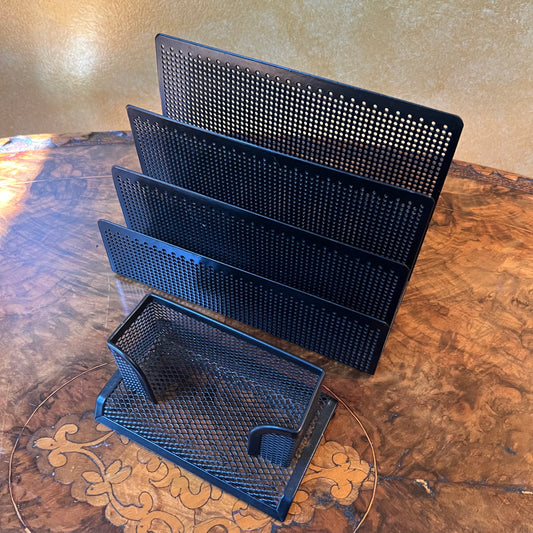 Black Metal Mesh Document & Card Holder 