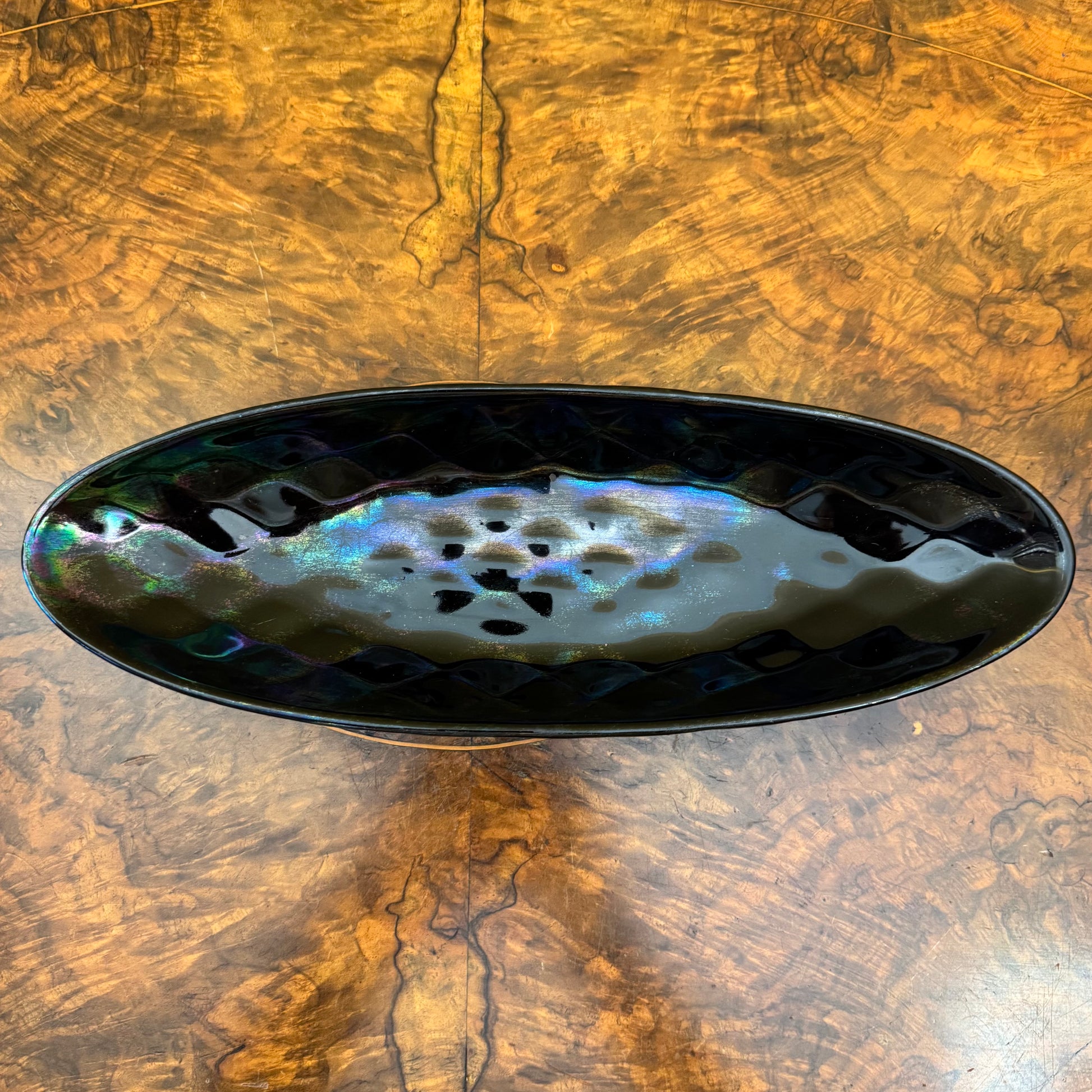Black Pearl Pottery Oval Tray