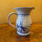 Blue Bamboo Print Pottery Jug 