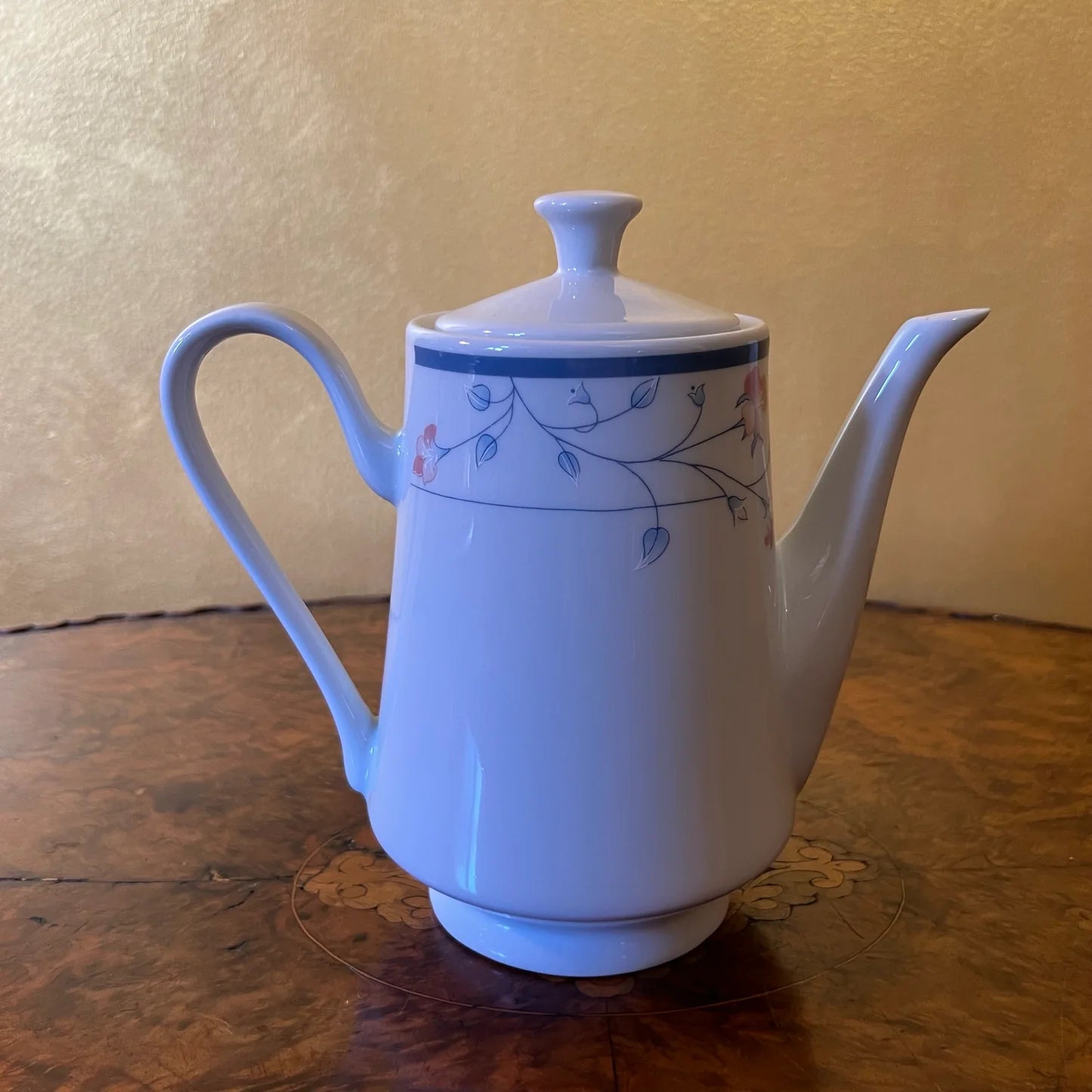 Blue Floral China Coffee Pot
