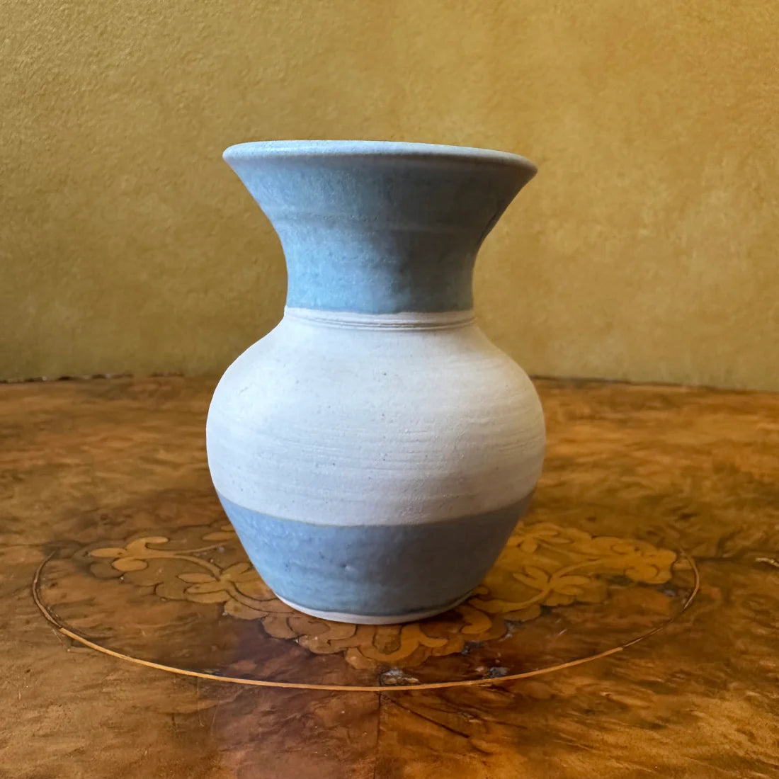 Light Blue Floral Pottery Vase