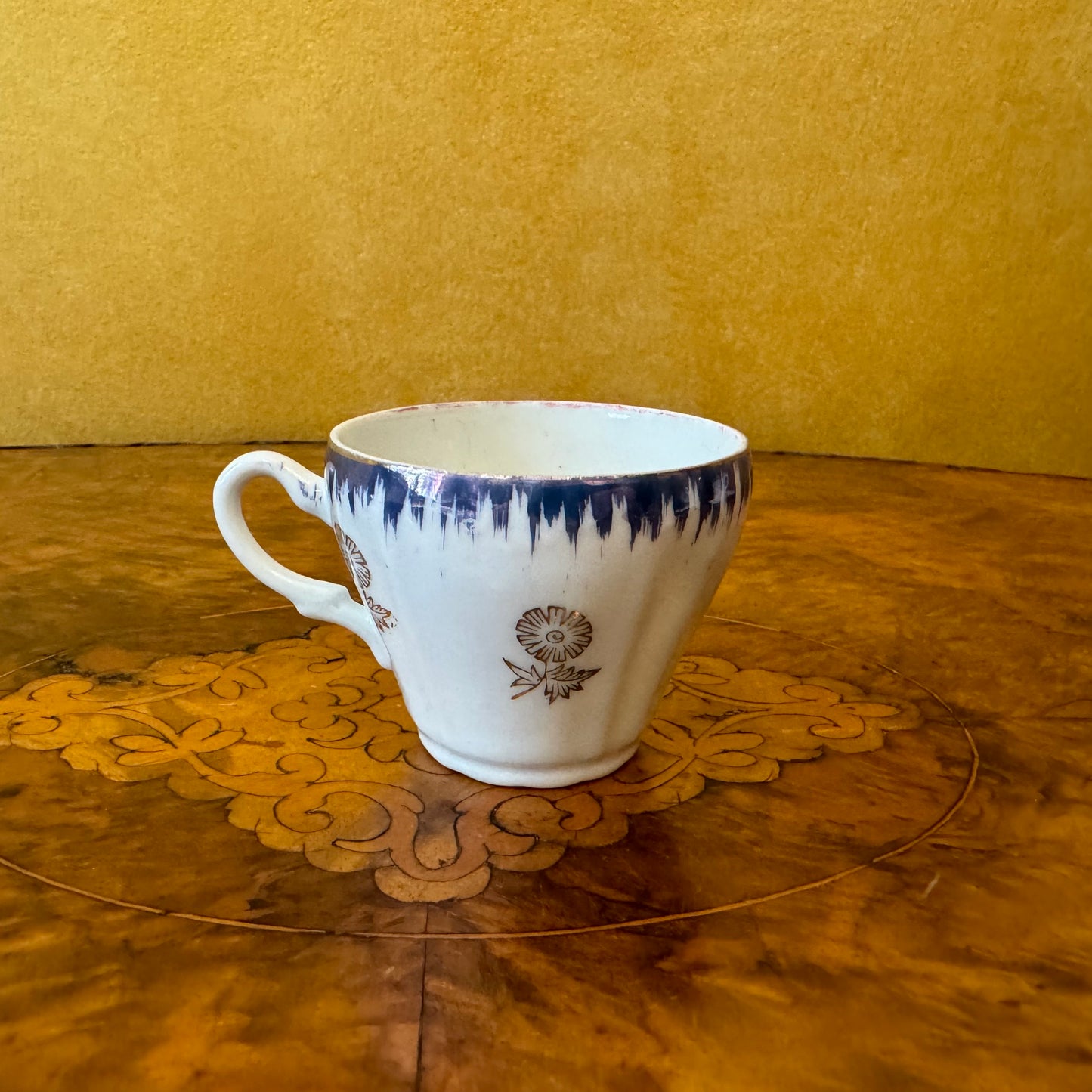 Blue Floral Print Coffee Cup