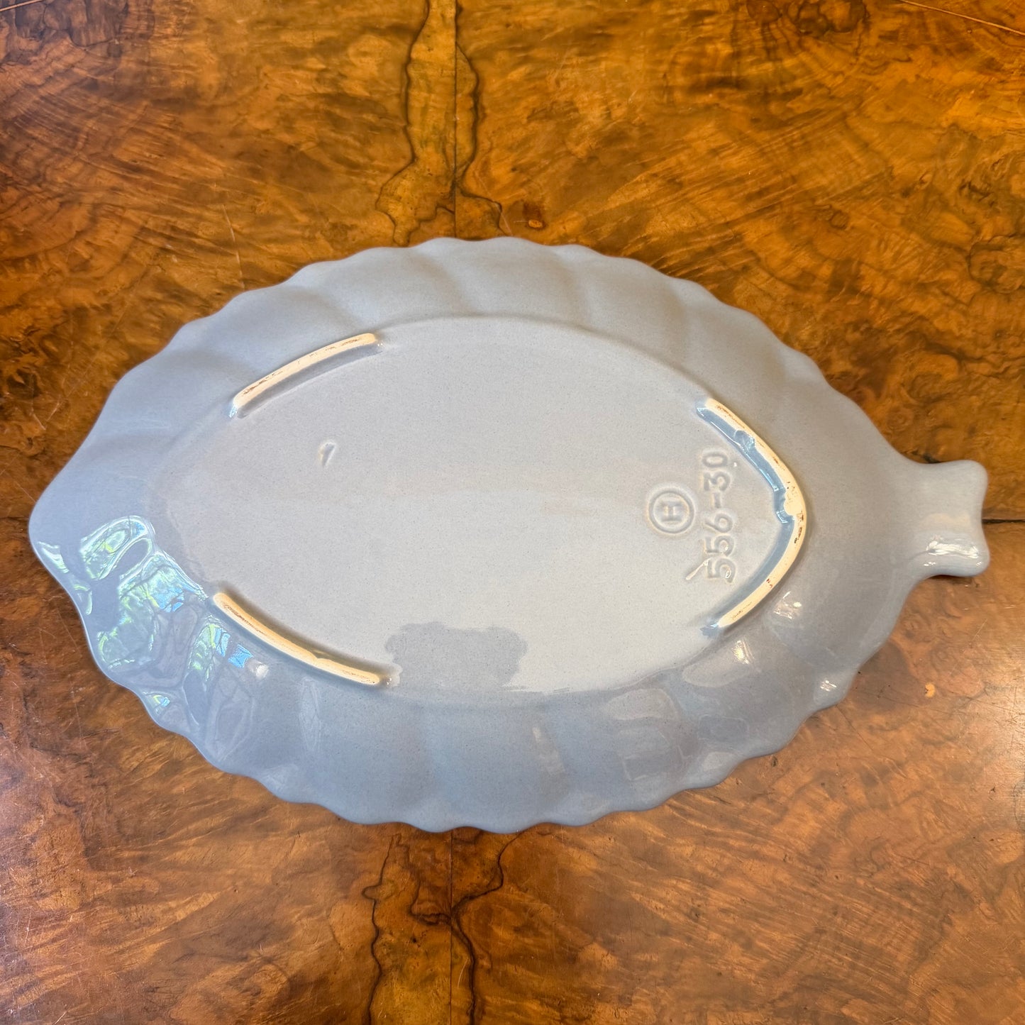 Blue Floral Shaped Serving Dish Platter 