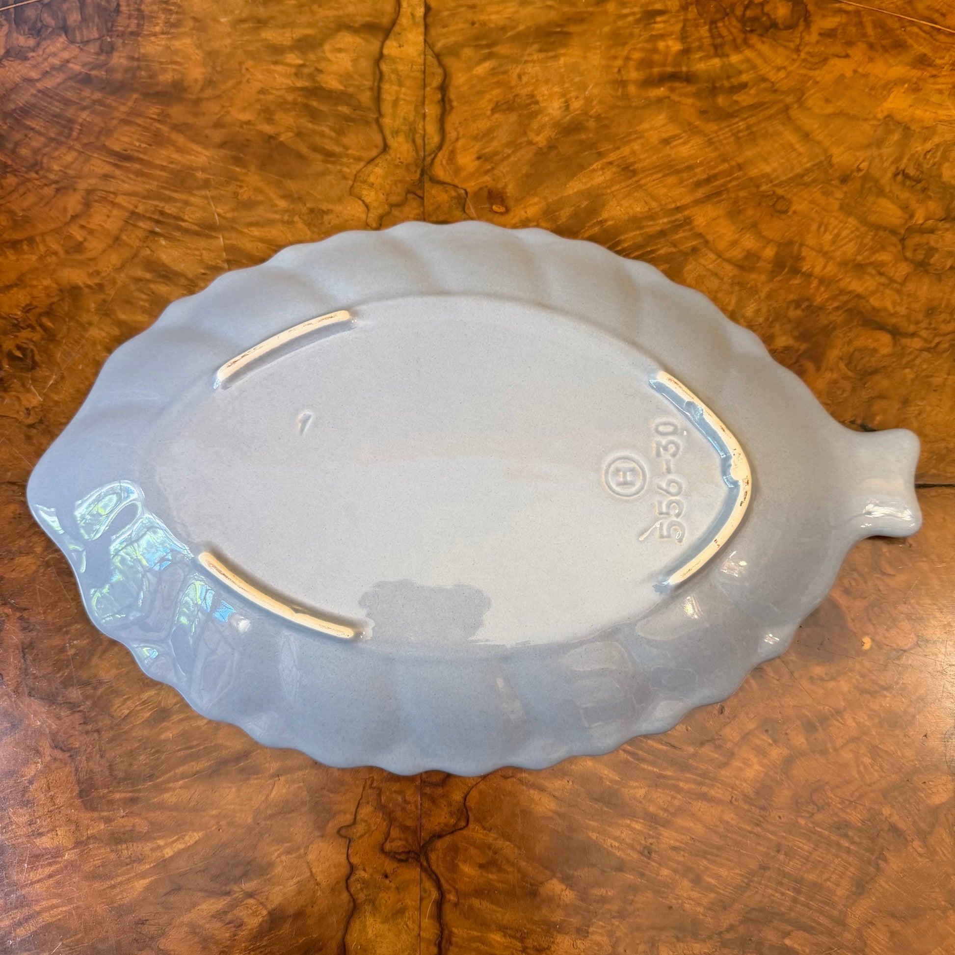 Blue Floral Shaped Serving Dish Platter 