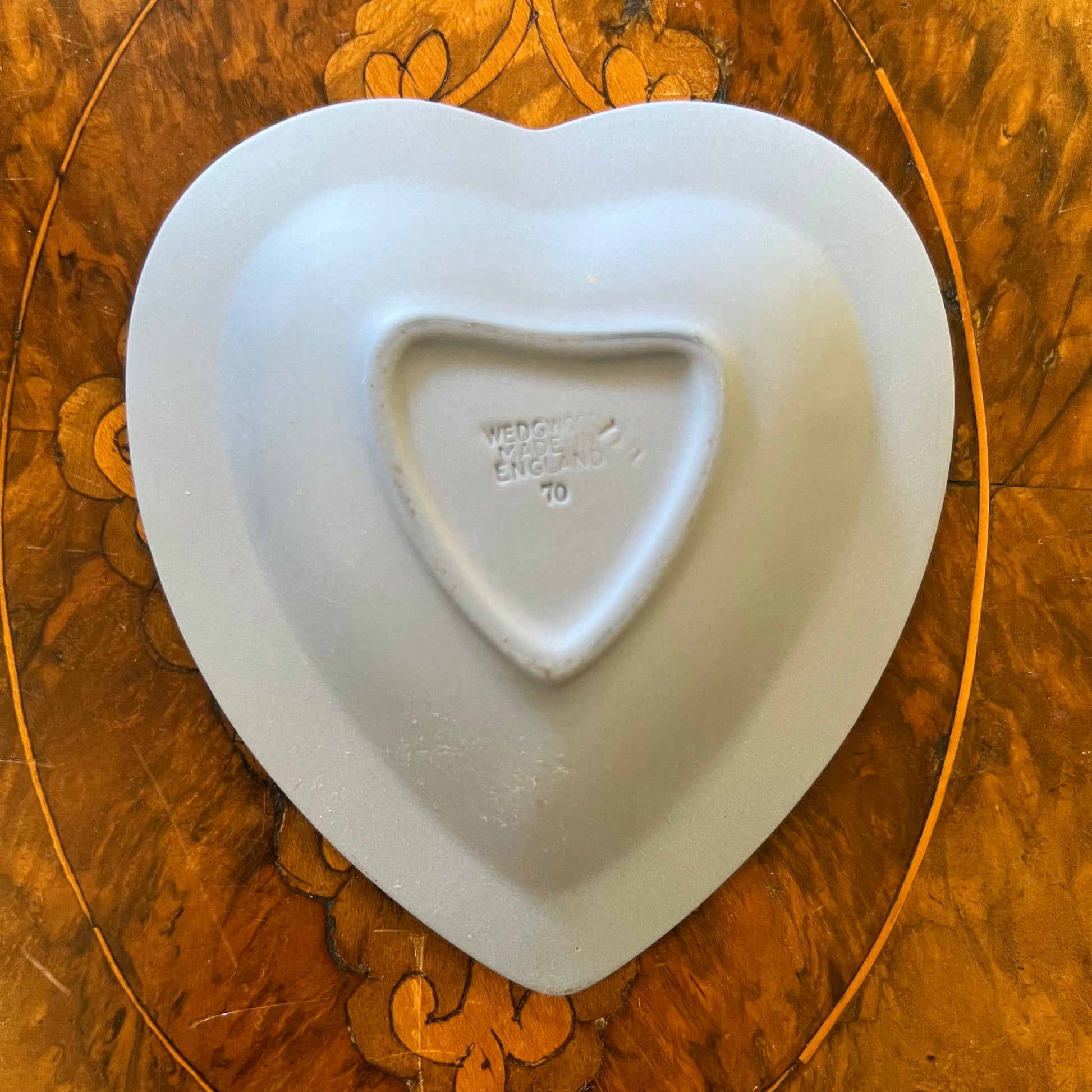 Blue Jasperware Heart Shape Dish