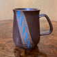 Blue Stripe Brown Ceramic Mug