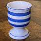 Vintage Blue Stripe Egg Cup Holder