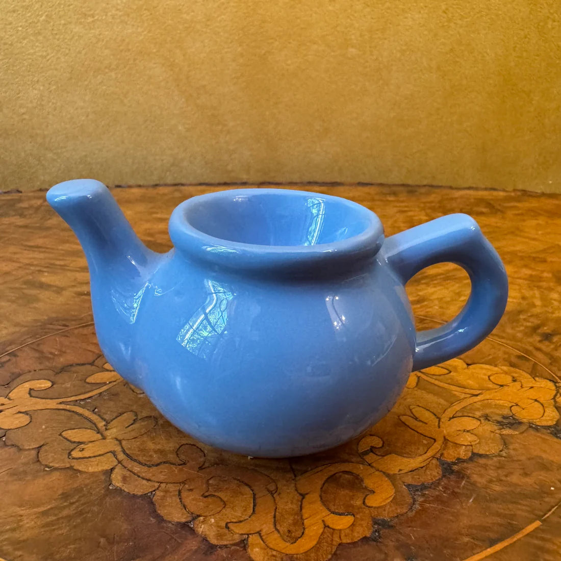 Vintage Blue Teapot Egg Cup Holder