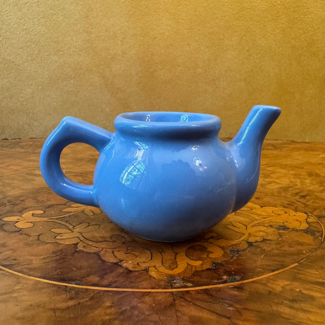 Vintage Blue Teapot Egg Cup Holder
