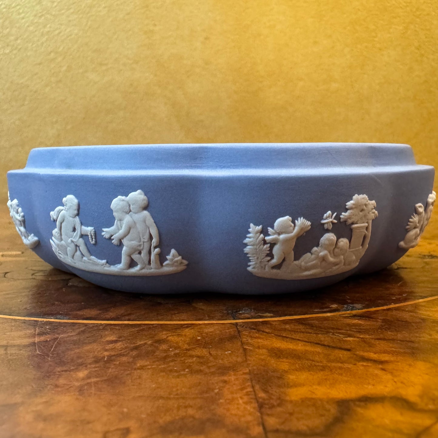 Blue Wedgwood Jasperware Icarus & Daedalus Scalloped Edge 