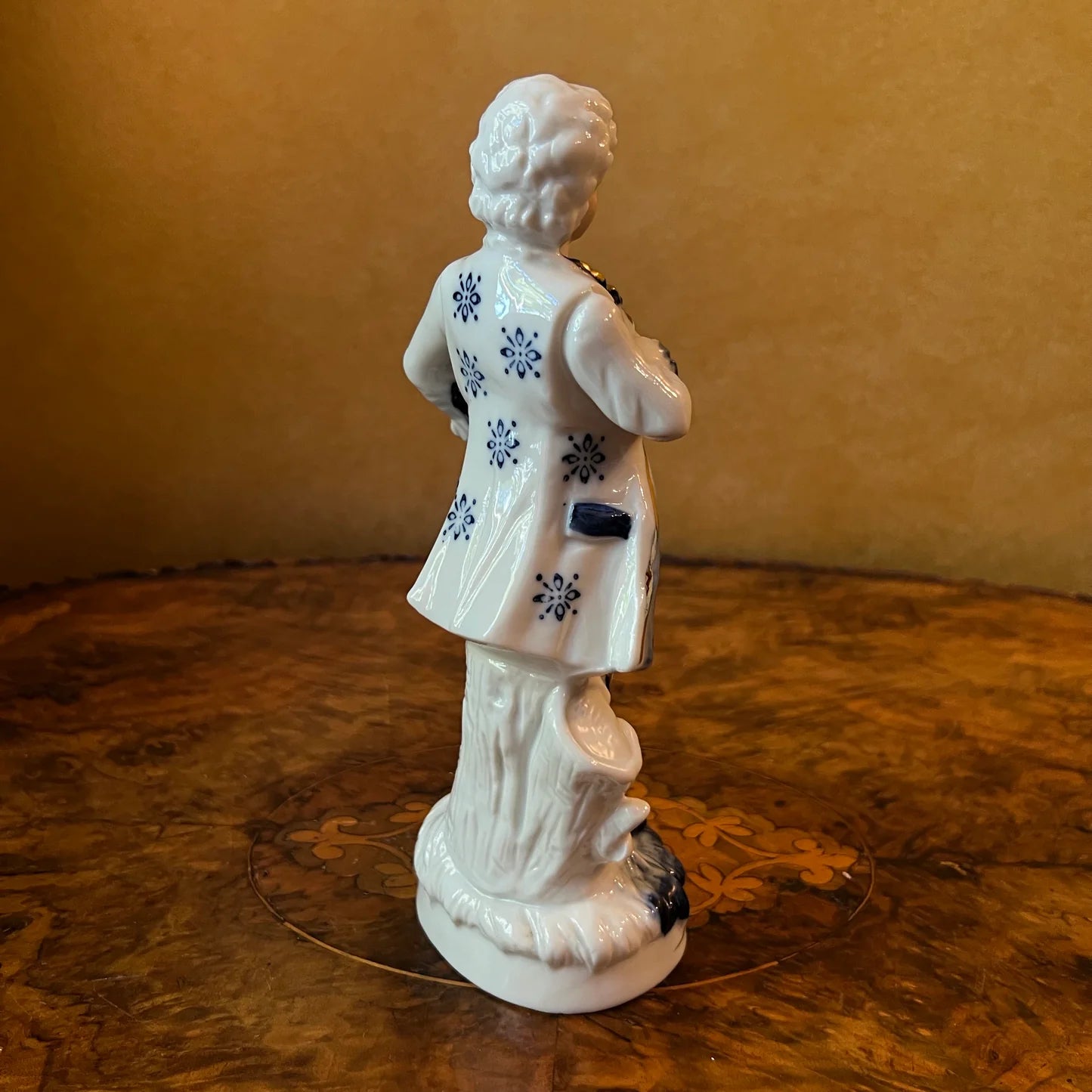 Vintage Blue & White Man Figurine Statue