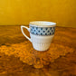 Vintage Blue & White Pattern Demitasse Coffee Cup & Saucer