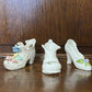 Vintage Bone China Miniature Shoe Ornaments Set Of Three