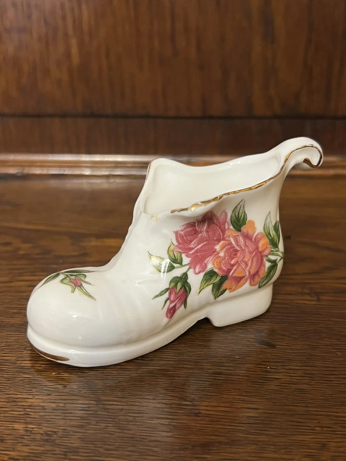 Vintage Bone China Miniature Shoe Ornaments Set Of Three