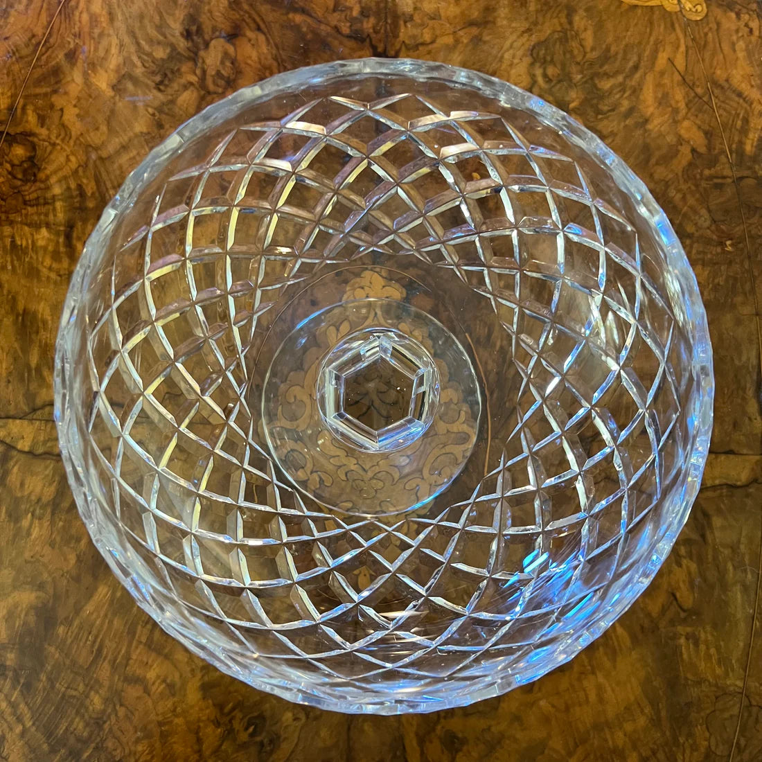 Vintage Crystal Bowl On Stand