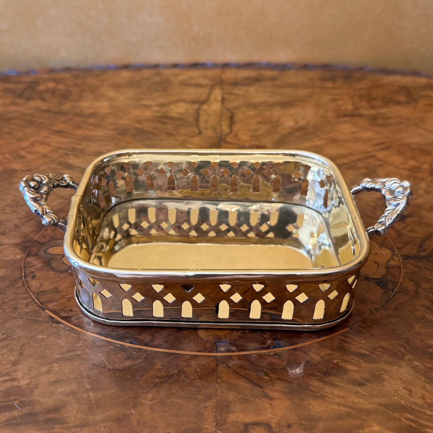 Brass Cutout Rectangle Trinket Tray 