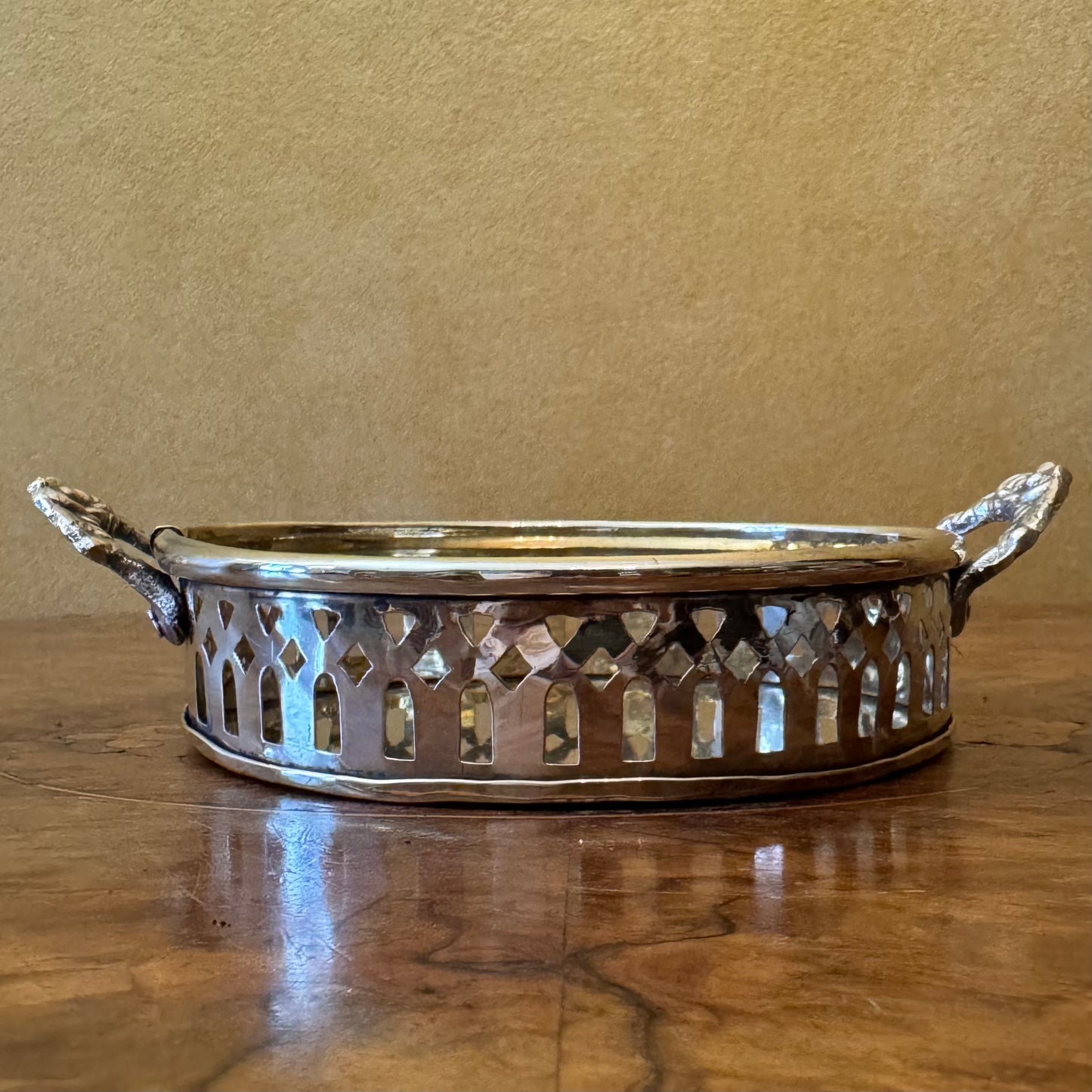 Brass Cutout Round Trinket Tray 