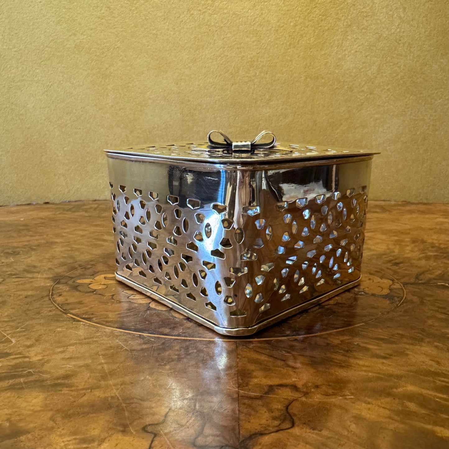 Brass Cutout Square Trinket Box 