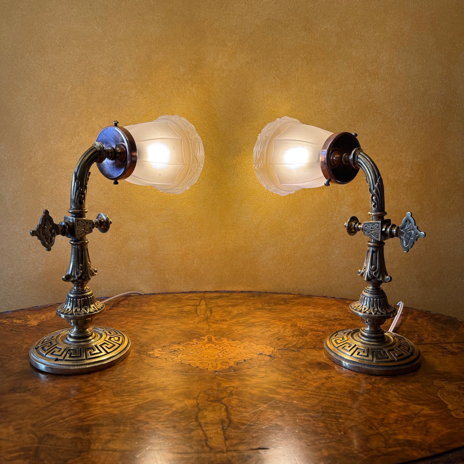 Brass Wall Scone Lights Pair 