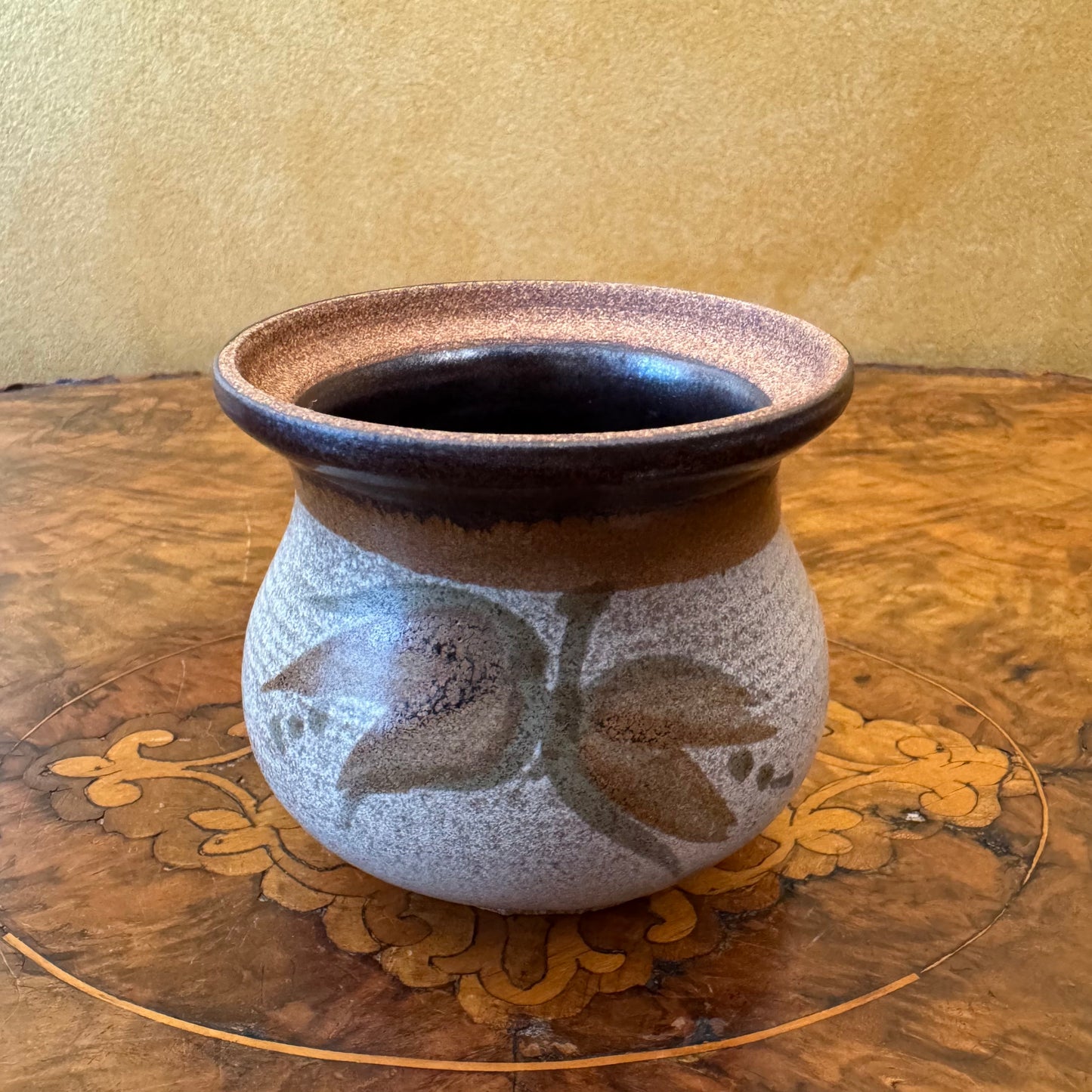 Brown Grey Floral Print Jar