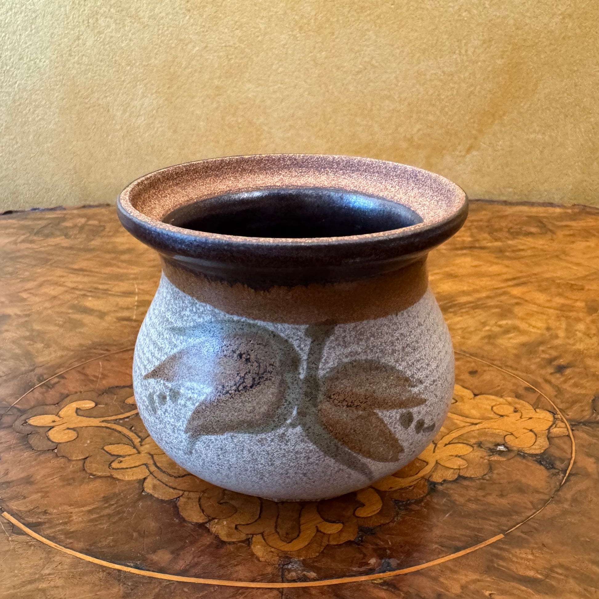 Brown Grey Floral Print Jar