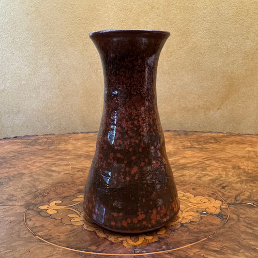 Brown Peach Coloured Pottery Vase 