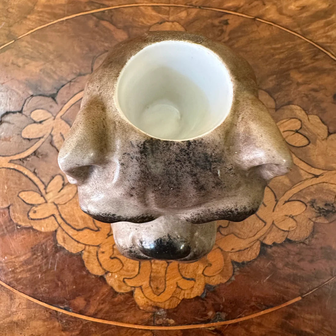 Vintage Bulldog Head Candle Holder Ornament