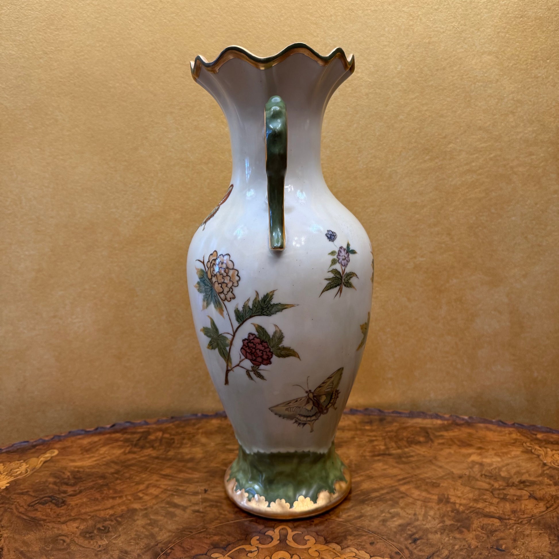 Butterfly Floral Hand-Painted Vase 