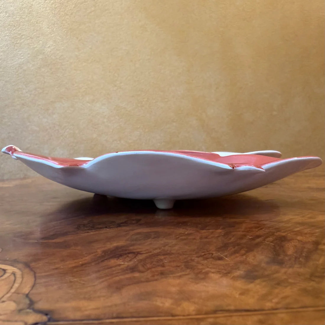 Vintage Carlton Ware Red White Maple Leaf Small Dish
