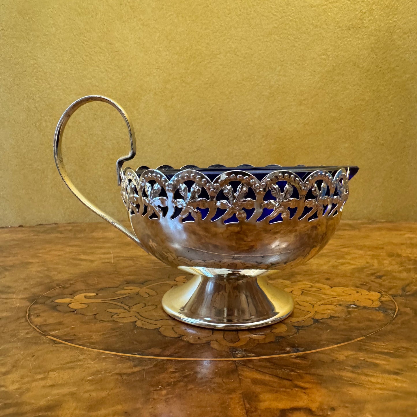 Celtic Quality Plate Cobalt Blue Glass Bowl Jug