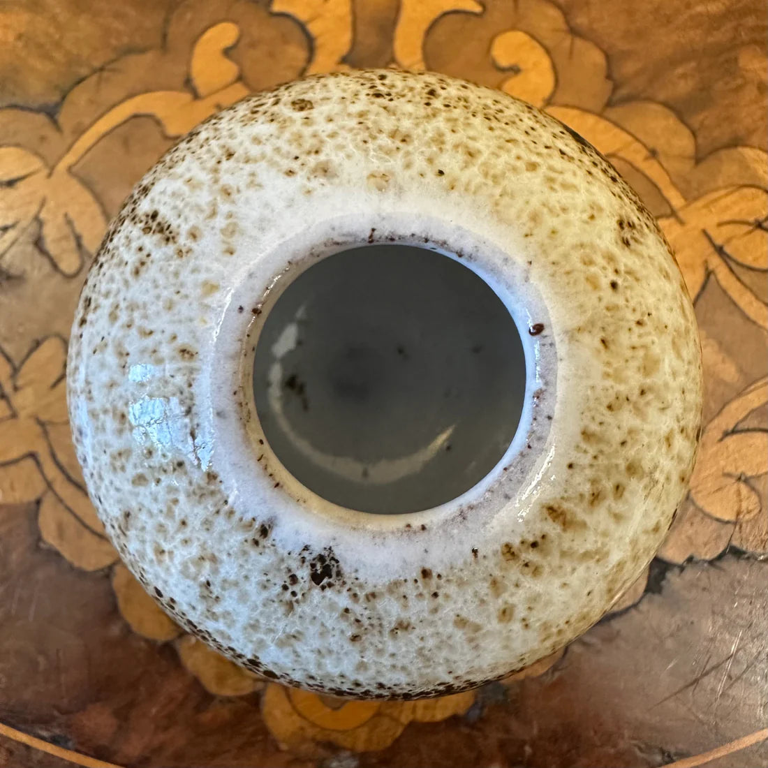 Spotty Ceramic Yellow Brown Black design Small Vase