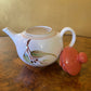 Vintage Ceramic Gum Leaves Print Teapot
