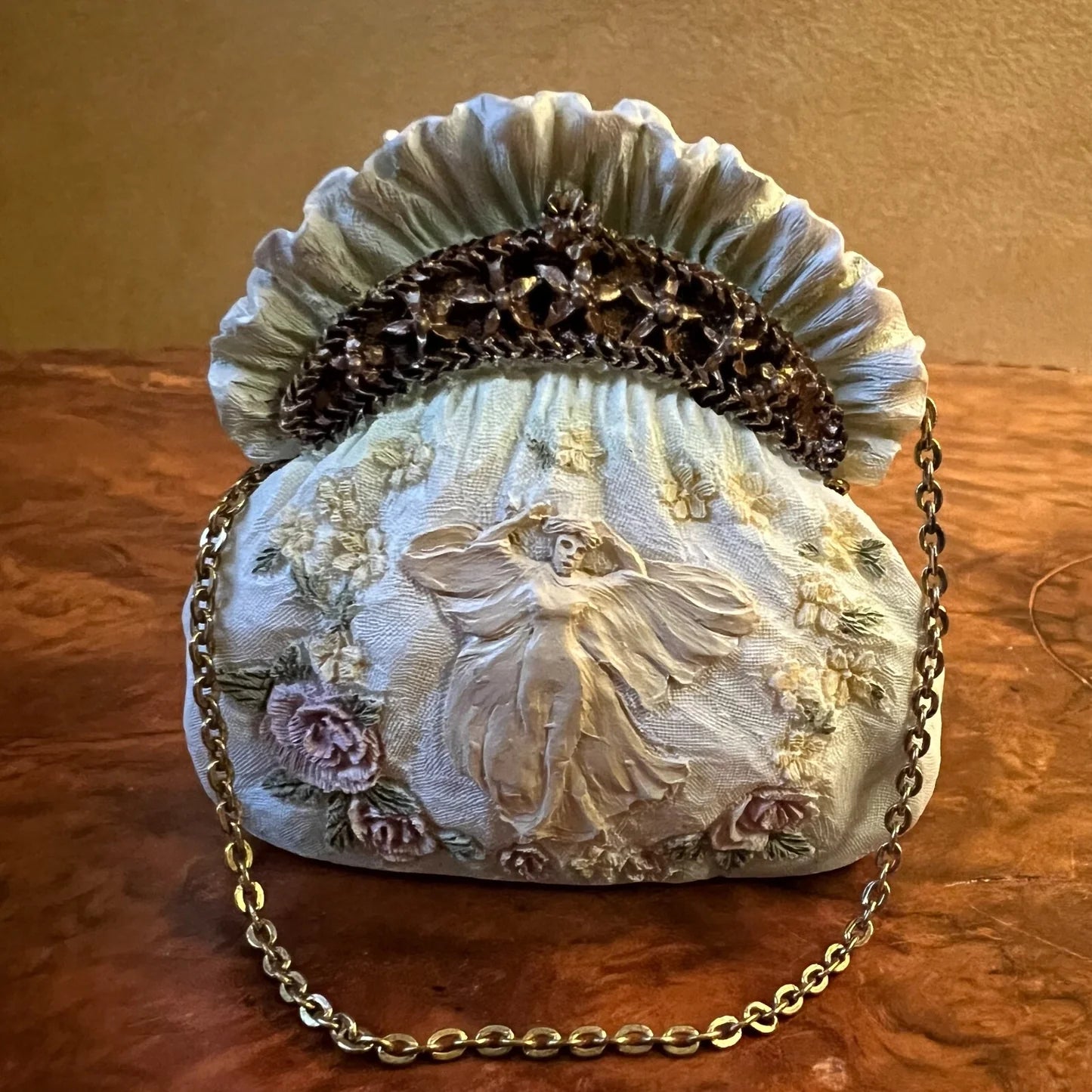 Vintage Ceramic Miniature Purse Ornament