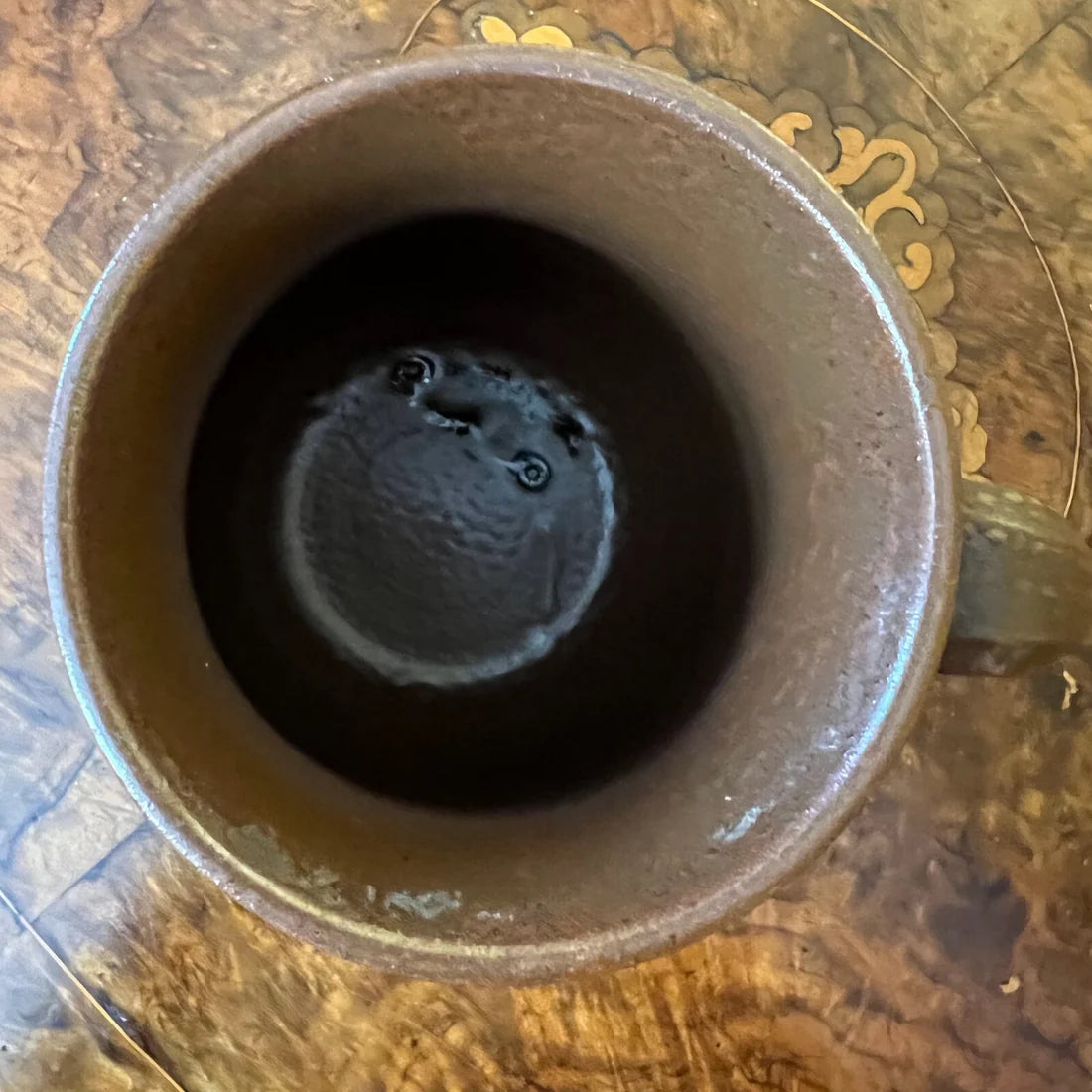 Blue Stripe Brown Ceramic Mug