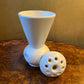 White Vase With Flower Frog