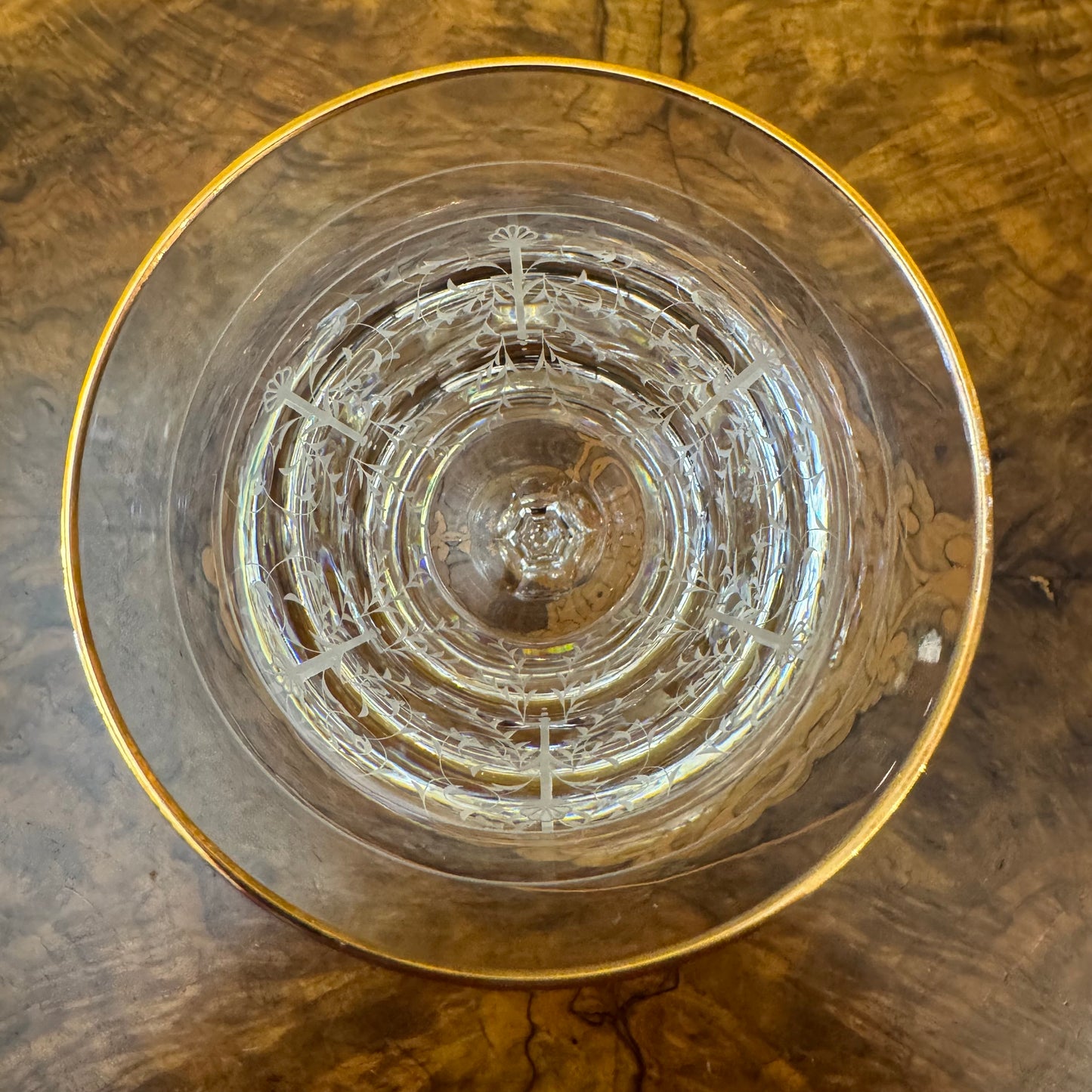 Charlemont Claret Gold Etched Waterford 